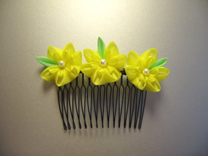 コーム型かんざし「菜の花」