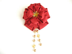 コーム型かんざし「深紅 -ふかくれない-」